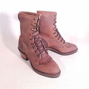 ❌SOLD❌Santa Fe Boot Co Brown Logger Leather Boots
